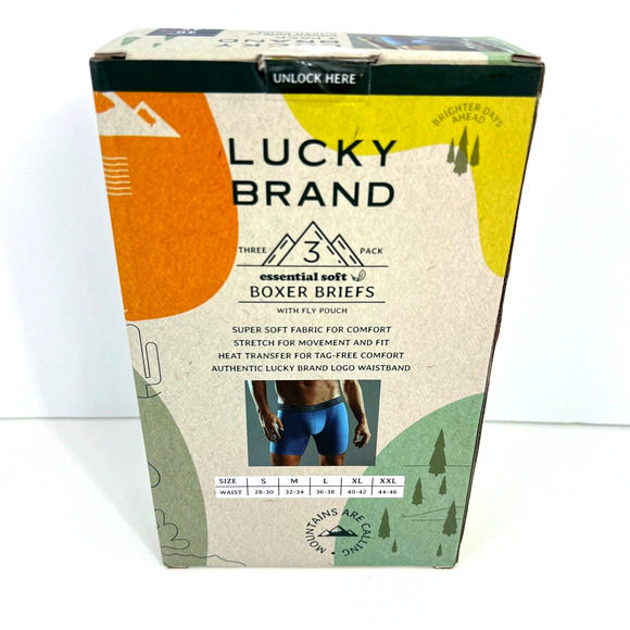 Lucky Brand 3 Pack Men Essential Soft Stretch Boxer Briefs with Fly Pouch Sz XL - Picture 4 of 15